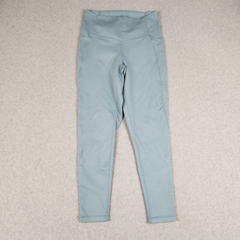 Danskin 7/8 Length Leggings Womens Medium Blue High Rise Side Pockets Stretch‎